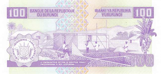 Burundi p37b 100 Francs 1997